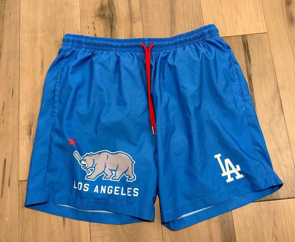 Baseballism Los Angeles Dodgers Swim Trunks Medium Blue MLB